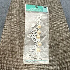 RARE Jolees By You Baby Bracelet Dimensional Sticker 4.5 In Pearls Silver Scrap